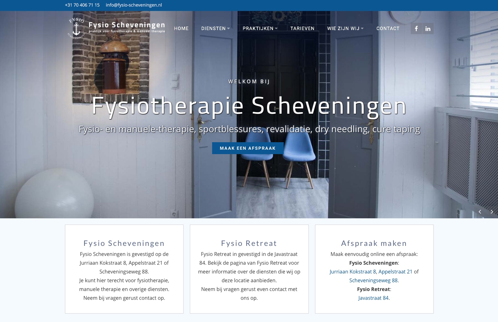 Fysio Scheveningen website