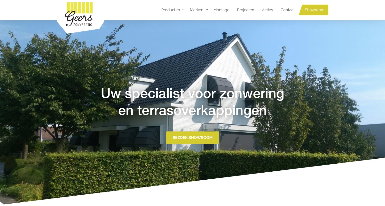 Geers Zonwering website