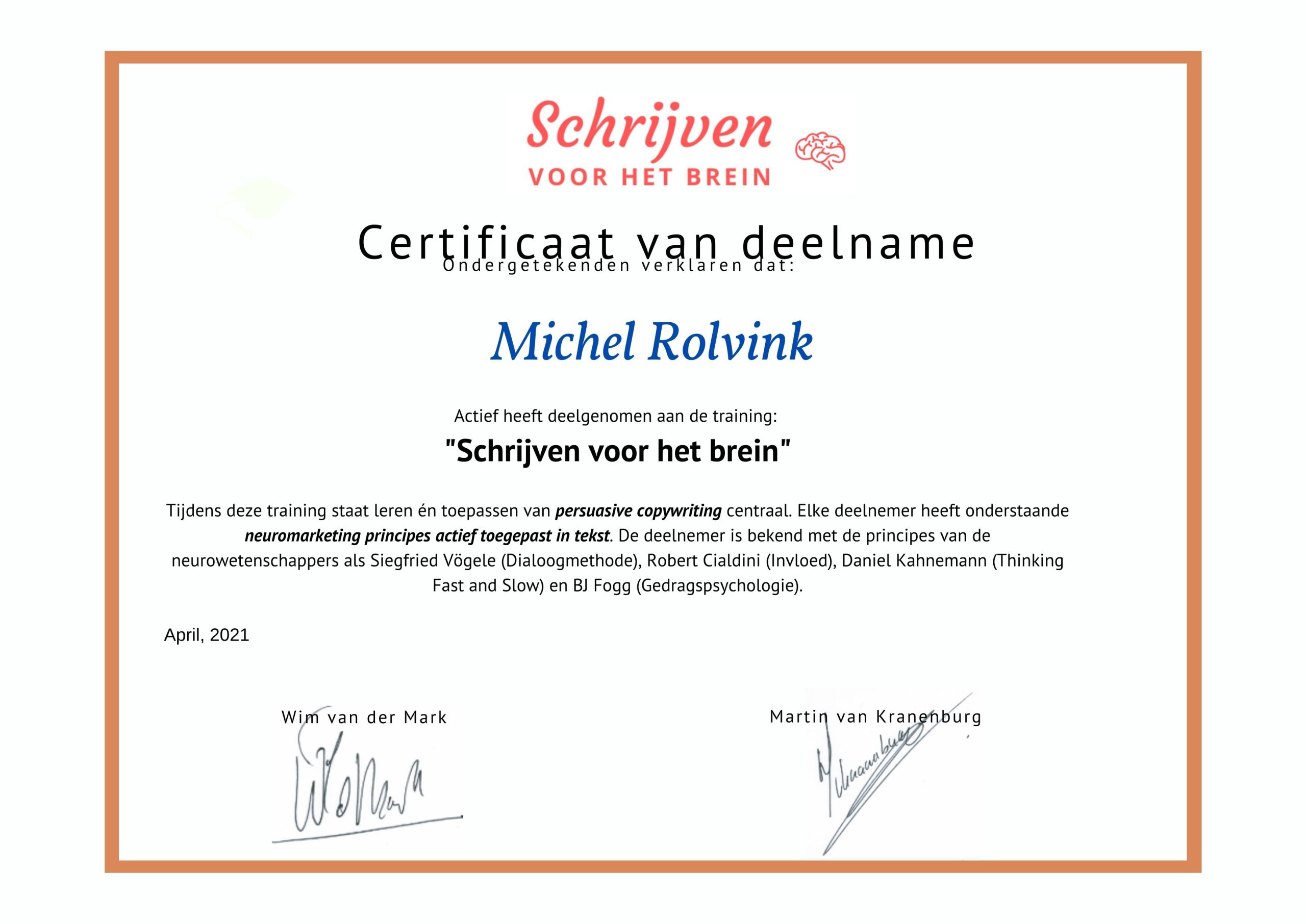 Certificaat Blogpro